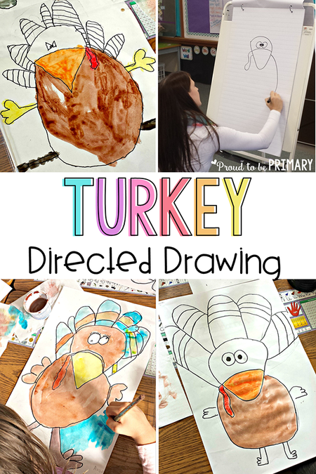 turkey drawing - directed drawing thanksgiving