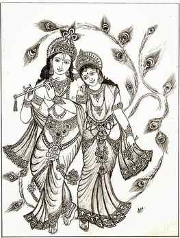 Radha krishna sketch, Pencil drawing pinterest.au HD phone wallpaper