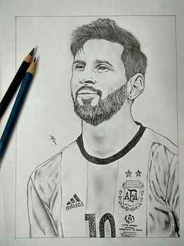 Lionel Messi Drawing, Pencil, Sketch, Colorful, Realistic Art HD phone wallpaper