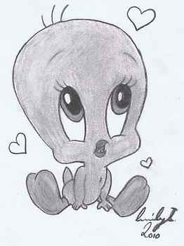 cute lil tweety, easy pencil drawings HD phone wallpaper