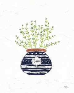 Wall Art - Drawing - Fine Herbs Vi Navy Crop by Janelle Penner