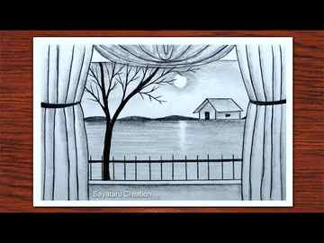 How to draw Beautiful Sunset scenery with pencil Pencil Sketch drawing 2021 YouTube