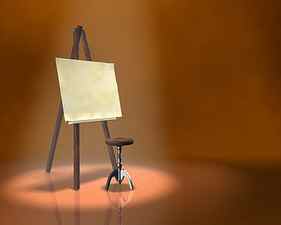 clear white paper on easel