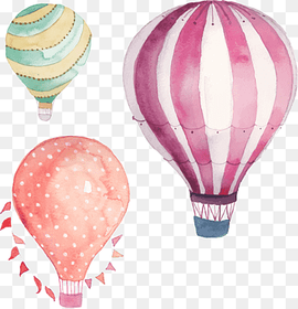 Hot air balloon Watercolor painting, painting, balloon, painting, oil Paint png thumbnail