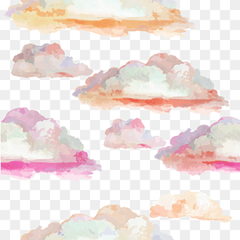 multicolored clouds illustration, Cloudscape graphy Watercolor painting, Colorful clouds, color Splash, cloud, color Pencil png thumbnail