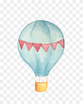 white and blue air balloon, Balloon Painting, hot air balloon, watercolor Painting, painted, hand png thumbnail