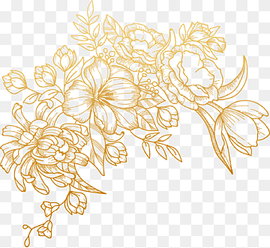 Euclidean Flower, painted golden flowers, brown floral illustration, watercolor Painting, white, golden Frame png thumbnail