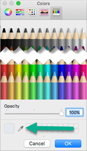 The Colors dialog box includes an Eyedropper tool.