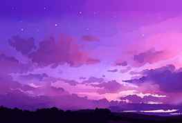 Pink And Purple Sky Anime, Aesthetic Purple Sky HD wallpaper