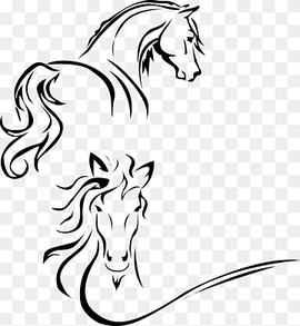 Horse Stencil Line art, Horses, white, face, animals png thumbnail