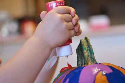 Pour painting - a simple and beautiful way for little ones to decorate their own pumpkins!