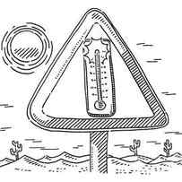 High Temperature Warning Sign In Desert Drawing by Frank Ramspott