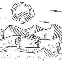 Desert Landscape Drawing by Frank Ramspott