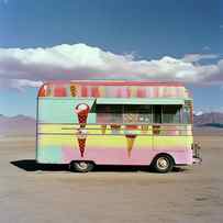 Ice Cream Truck in Desert by YoPedro
