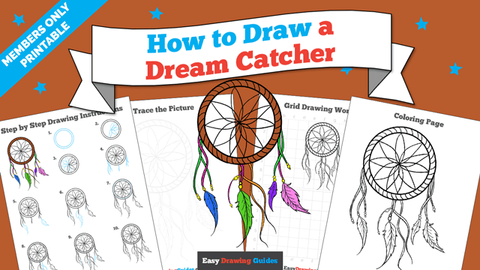 Printables thumbnail: How to draw a Dream Catcher