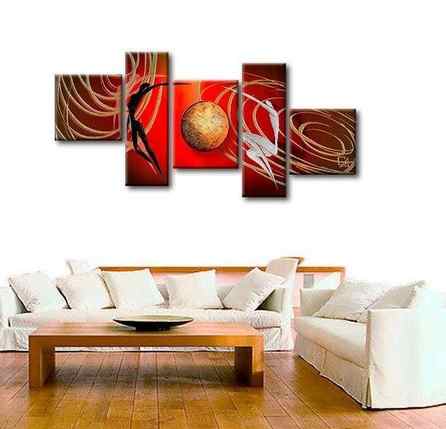 Abstract Art of Love, Simple Modern Art, Love Abstract Painting, Bedroom Room Wall Art Paintings, 5 Piece Canvas Painting