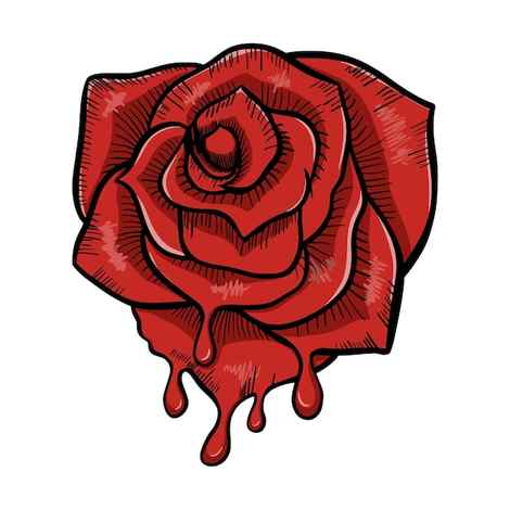 Premium Vector Abstract rose with a drops of blood