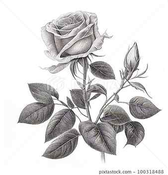 Rose Drawing Stock Illustrations 220273 Rose Drawing Stock Illustrations Vectors Clipart Dreamstime