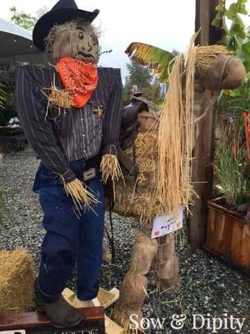 Cowboy and Horse Scarecrow