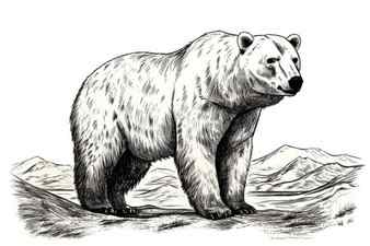 Polar Bear Mother Three Cubs Gray Background Pencil Sketch Stock Photo by FirsArt 437914210