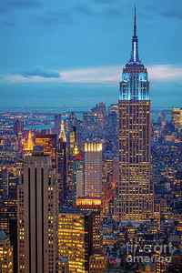 Wall Art - Photograph - Empire State Blue Night by Inge Johnsson