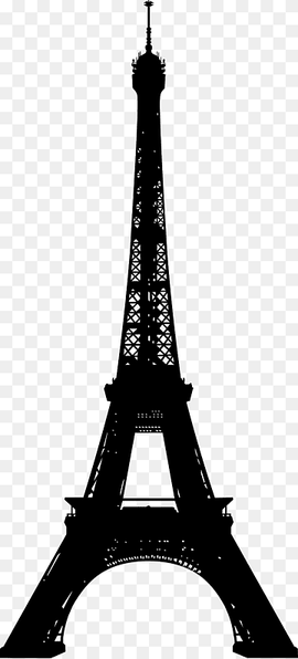 black Eiffel tower illustration, Eiffel Tower Seine Bateau Mouche Exposition Universelle, eifel tower, building, monochrome, silhouette png thumbnail