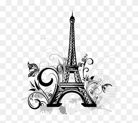 Eiffel Tower illustration, Eiffel Tower Wall decal Tattoo Drawing, Eiffel Tower, pencil, monochrome, france png thumbnail