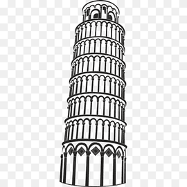 tower illustration, Leaning Tower of Pisa Eiffel Tower Drawing Monument, eiffel tower, monochrome, big Ben, structure png thumbnail