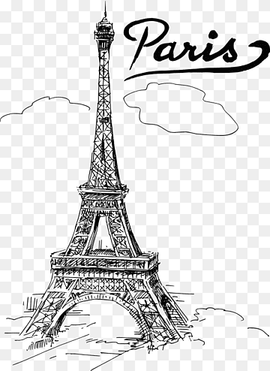 Eiffel Tower Drawing T-shirt, Paris File, text, monochrome, france png thumbnail