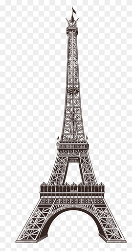 Eiffel tower, Paris, Eiffel Tower Champ de Mars Exposition Universelle Paper, Eiffel Tower, building, decoupage, monochrome png thumbnail