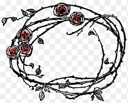 Thorns, spines, and prickles Rose Drawing, teal frame, white, pin png thumbnail