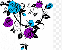 Rose Drawing Vine, Blue Rose s, purple, flower Arranging png thumbnail