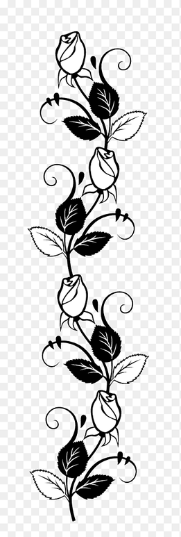 black and white flowers illustration, Rose Stencil Drawing Silhouette, rose, white, leaf png thumbnail