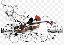 brown and black violin, Musical note Music box Sheet music, Violin and roses, lyrics, design png thumbnail