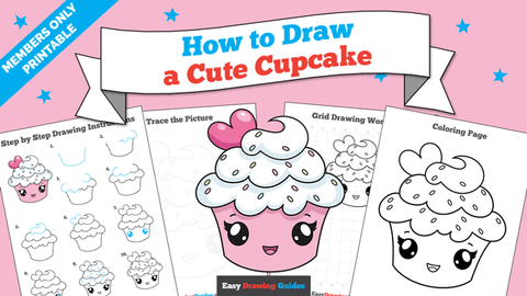 How to Draw a Cute Cupcake Printable Thumbnail