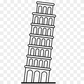 Leaning Tower of Pisa Eiffel Tower Tower of London Drawing, eiffel tower, angle, white, text png thumbnail