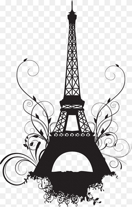 Eiffel tower, Eiffel Tower Champ de Mars Wall decal, eiffel tower, monochrome, sticker, silhouette png thumbnail