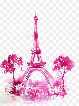 Eiffel Tower painting, Eiffel Tower, Eiffel Tower, watercolor Painting, purple, cartoon png thumbnail