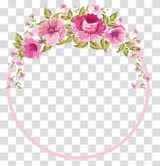 Flower , Flowers Border, pink and green flowers border transparent background PNG clipart thumbnail