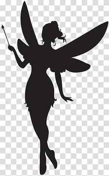 fairy illustration, Fairy Silhouette , Fairy with Magic Wand Silhouette transparent background PNG clipart thumbnail
