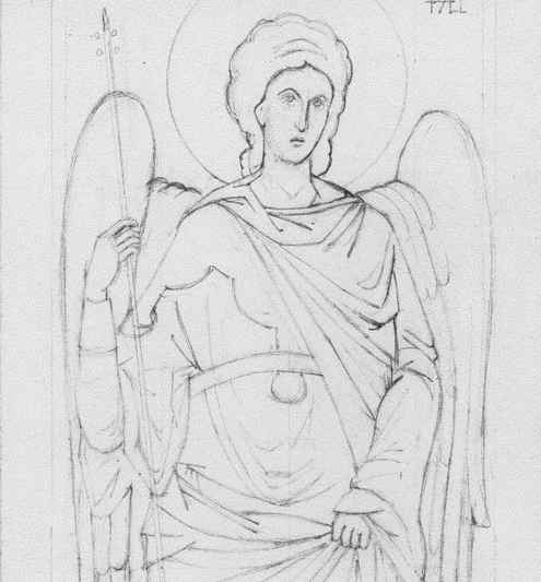 pencil drawing of Archangel Raphael