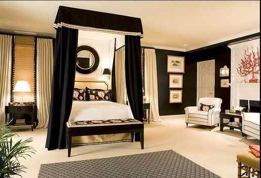 black-bedroom-with-cream